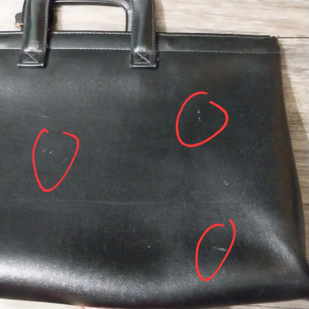 Hazel Faux Vegan Leather Portfolio Laptop Case Black Document Case